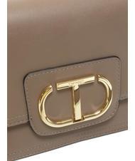 TWINSET OVAL T Bandouli&egrave;re avec rabat taupe - Sacs pour Femme - 3