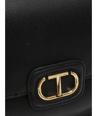 TWINSET OVAL T Sac &agrave; bandouli&egrave;re avec rabat noir - Sacs pour Femme - 3