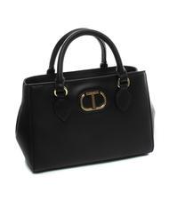 TWINSET OVAL T Sac &agrave; main avec bandouli&egrave;re noir - Sacs pour Femme - 2