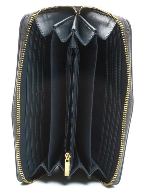 NEW OVAL T Grand portefeuille en cuir bleu gris - Portefeuilles Femme