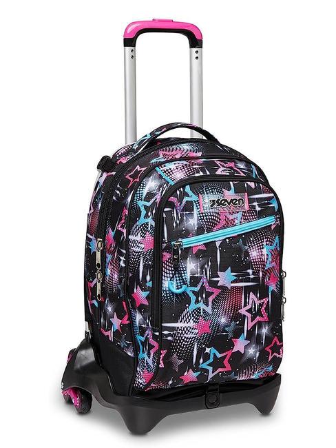 LIQUID PAINT JACK Sac &agrave; dos Trolley amovible, 3 roues noir de piratage - Sacs &agrave; dos &agrave; roulettes