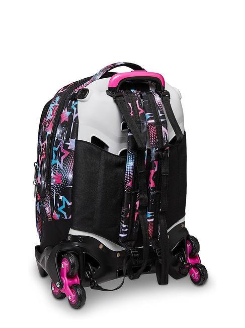 LIQUID PAINT JACK Sac &agrave; dos Trolley amovible, 3 roues noir de piratage - Sacs &agrave; dos &agrave; roulettes