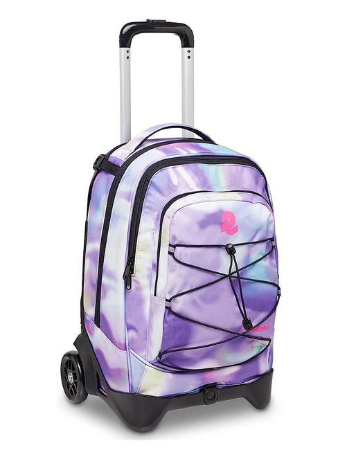NEW PLUG FANTASY Sac &agrave; dos Trolley amovible, 2 roues tons pastel - Sacs &agrave; dos &agrave; roulettes