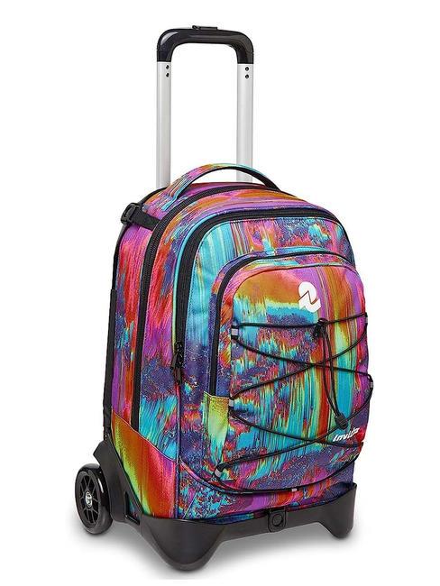 NEW PLUG FANTASY Sac &agrave; dos Trolley amovible, 2 roues num&eacute;rique multicolore - Sacs &agrave; dos &agrave; roulettes