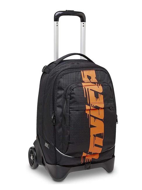 NEW PLUG LOGO Sac &agrave; dos Trolley amovible, 2 roues Noir - Sacs &agrave; dos &agrave; roulettes