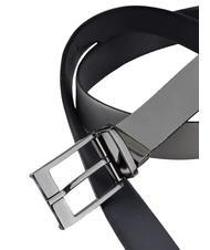 ARMANI EXCHANGE LOGO Ceinture r&eacute;versible bleu marine/gris - Ceintures - 4