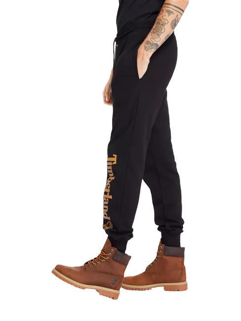 LINEAR LOGO REGULAR Joggeurs noir / botte de bl&eacute; - Costumes de sport pour hommes