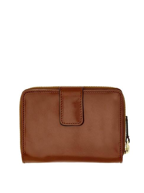 LUCREZIA Portefeuille compact en cuir MARRON - Portefeuilles Femme