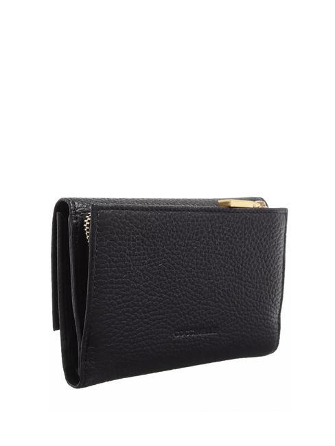 MYRINE Portefeuille moyen en cuir Noir - Portefeuilles Femme