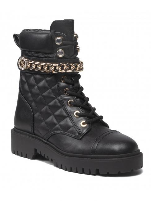 odysse stivaletto 3,7cm Bottes de combat matelass&eacute;es avec cha&icirc;ne NOIR - Chaussures Femme
