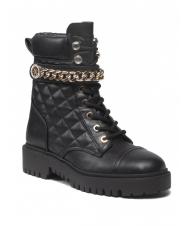 GUESS odysse stivaletto 3,7cm Bottes de combat matelass&eacute;es avec cha&icirc;ne NOIR - Chaussures Femme - 2