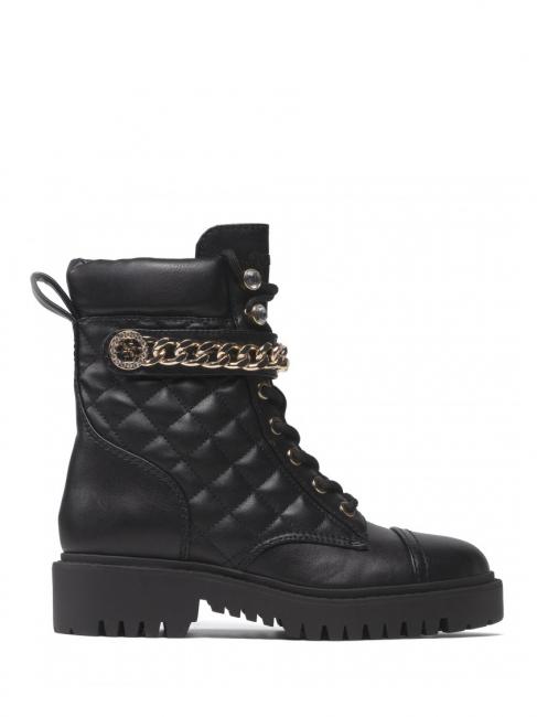 odysse stivaletto 3,7cm Bottes de combat matelass&eacute;es avec cha&icirc;ne NOIR - Chaussures Femme