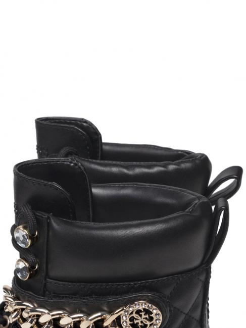 odysse stivaletto 3,7cm Bottes de combat matelass&eacute;es avec cha&icirc;ne NOIR - Chaussures Femme