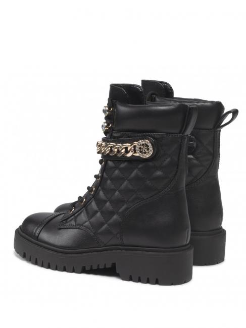 odysse stivaletto 3,7cm Bottes de combat matelass&eacute;es avec cha&icirc;ne NOIR - Chaussures Femme
