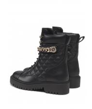 GUESS odysse stivaletto 3,7cm Bottes de combat matelass&eacute;es avec cha&icirc;ne NOIR - Chaussures Femme - 5