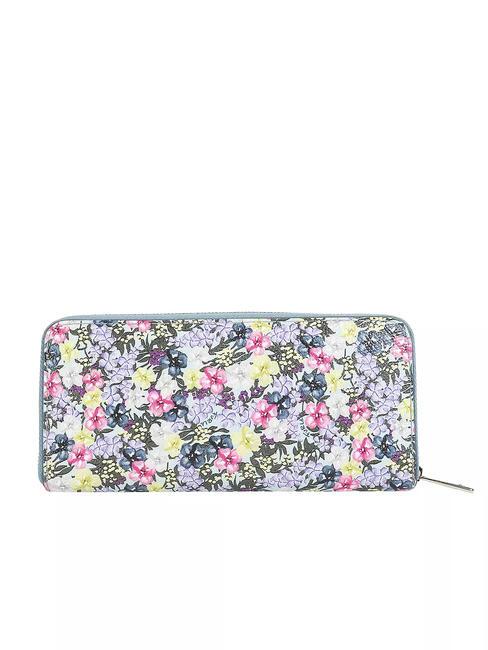 CAMELIA Grand portefeuille zipp&eacute; en cuir tons menthol&eacute;s - Portefeuilles Femme
