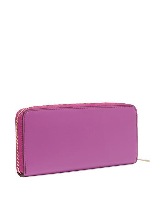 CAMELIA Grand portefeuille zipp&eacute; en cuir violet - Portefeuilles Femme