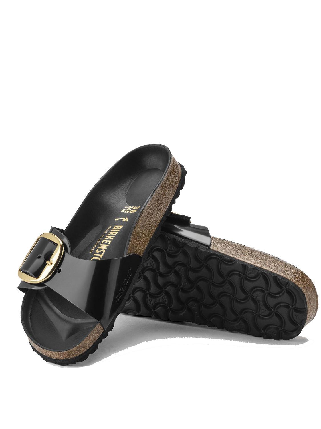 Birkenstock Madrid Big Buckle Sandale En Cuir Verni Briller En