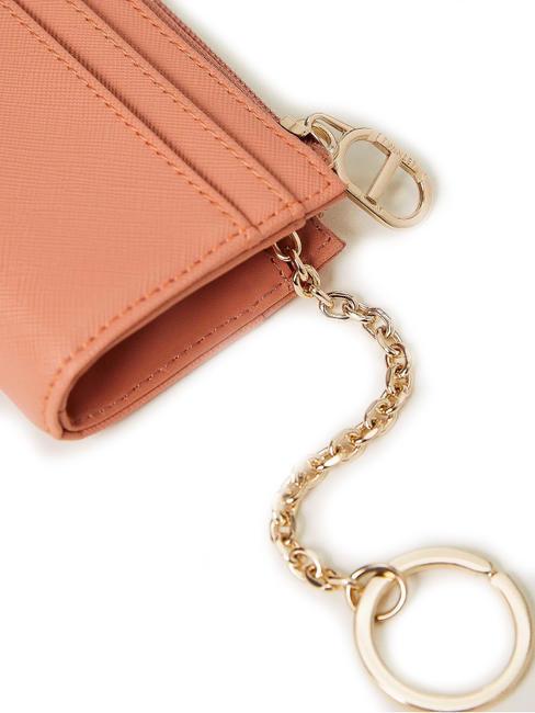 OVAL T Porte-cartes porte-cl&eacute;s mousse rose - Portefeuilles Femme
