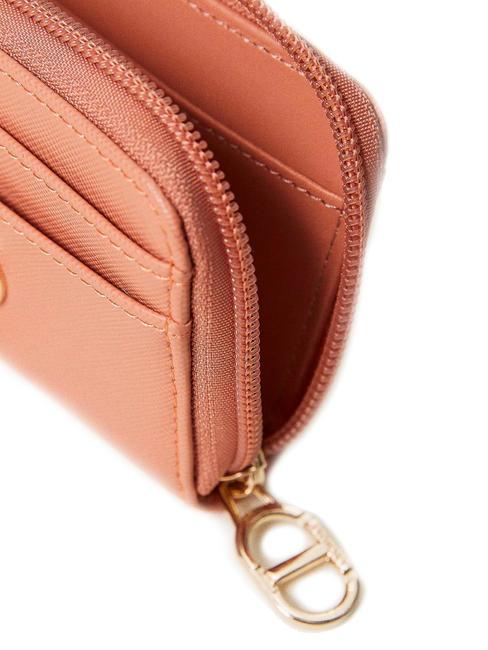 OVAL T Porte-cartes porte-cl&eacute;s mousse rose - Portefeuilles Femme