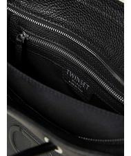 TWINSET LOGO EMBOSSED Sac &agrave; main avec bandouli&egrave;re noir - Sacs pour Femme - 4
