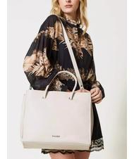 TWINSET LOGO EMBOSSED Sac &agrave; main avec bandouli&egrave;re noir - Sacs pour Femme - 5