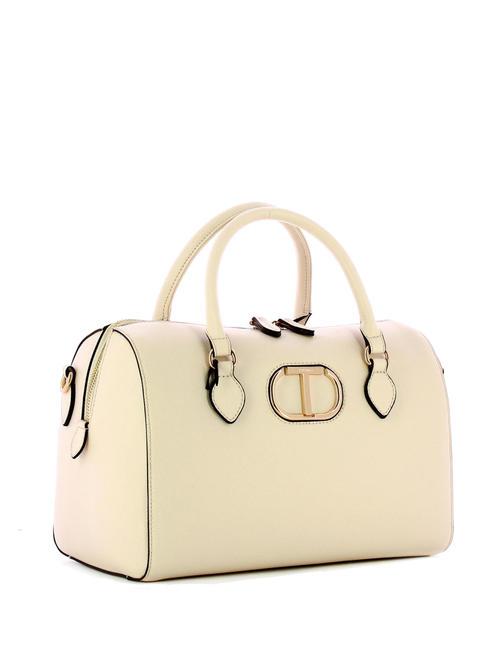 OVAL T Sac coffre avec bandouli&egrave;re Ivoire - Sacs pour Femme