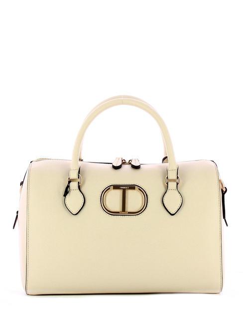 OVAL T Sac coffre avec bandouli&egrave;re Ivoire - Sacs pour Femme