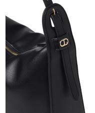 TWINSET OVAL T Grand sac &agrave; bandouli&egrave;re noir - Sacs pour Femme - 3
