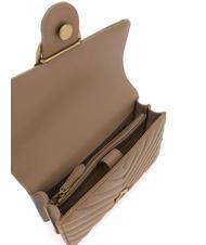 PINKO MINI LOVE BAG Un sac &agrave; chevrons biscuit au gingembre-or antique - Sacs pour Femme - 4