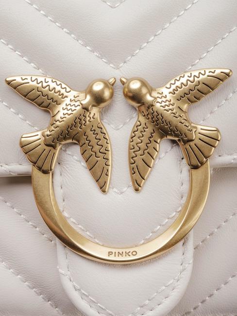 MINI LOVE BAG Un sac à chevrons blanc de soie-or antique - Sacs pour Femme