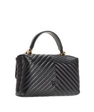 PINKO CLASSIC LADY LOVE BAG sac à chevrons noir-or antique - Sacs pour Femme - 3