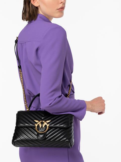 CLASSIC LADY LOVE BAG sac à chevrons noir-or antique - Sacs pour Femme