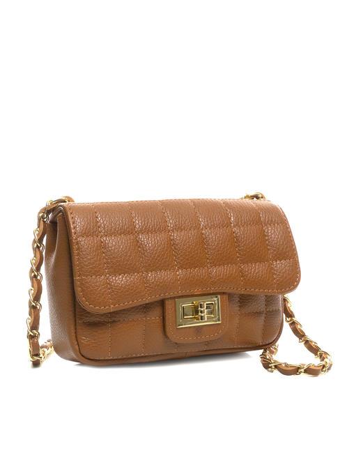 GIULIA Sac porté épaule à chaîne en cuir Dollar cuir foncé - Sacs pour Femme