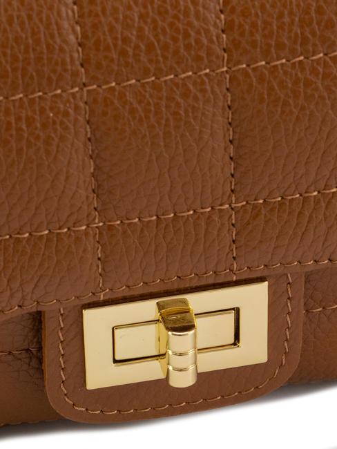 GIULIA Sac porté épaule à chaîne en cuir Dollar cuir foncé - Sacs pour Femme