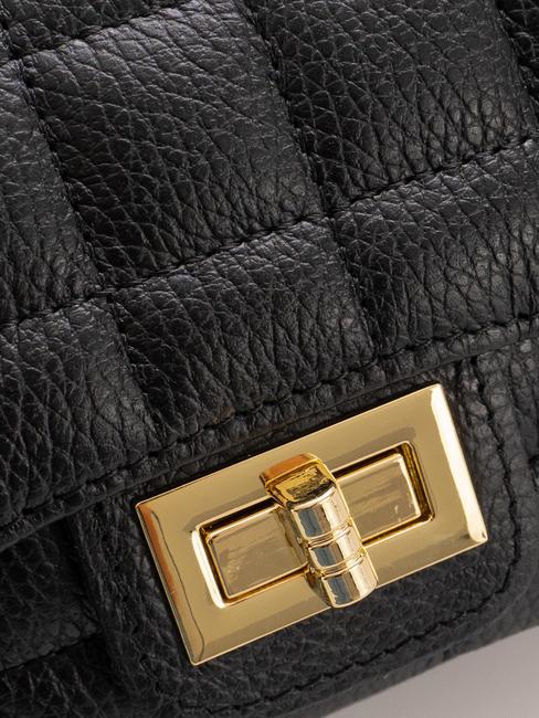 GIULIA Sac port&eacute; &eacute;paule &agrave; cha&icirc;ne en cuir Dollar noir - Sacs pour Femme