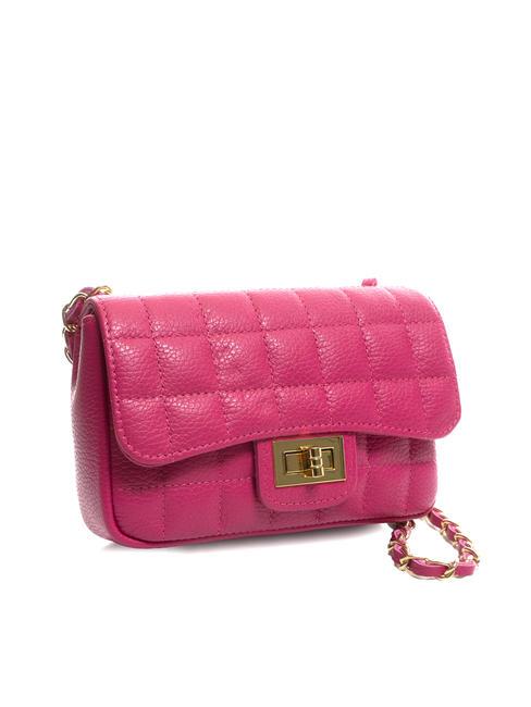 GIULIA Sac port&eacute; &eacute;paule &agrave; cha&icirc;ne en cuir Dollar fuchsia - Sacs pour Femme