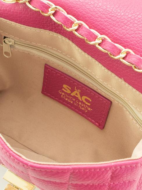GIULIA Sac port&eacute; &eacute;paule &agrave; cha&icirc;ne en cuir Dollar fuchsia - Sacs pour Femme