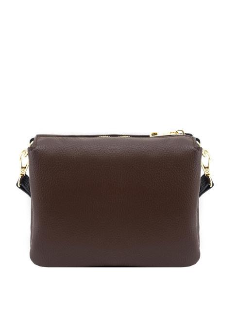 SIMONA Sac porté épaule en cuir Tris dollar moka - Sacs pour Femme