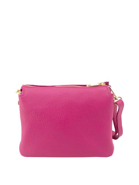 SIMONA Sac porté épaule en cuir Tris dollar fuchsia - Sacs pour Femme