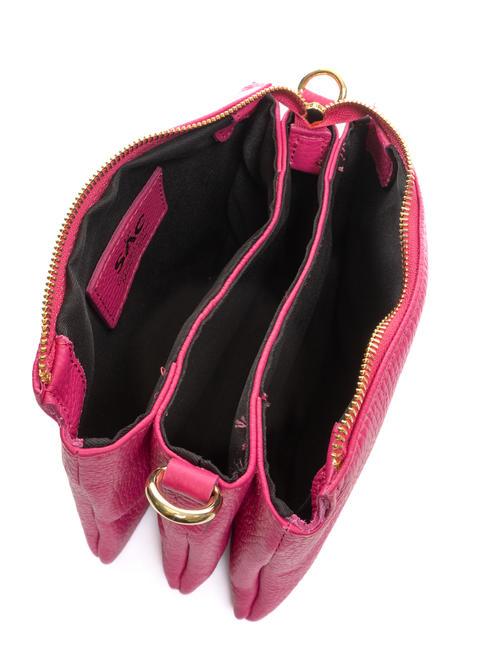 SIMONA Sac porté épaule en cuir Tris dollar fuchsia - Sacs pour Femme