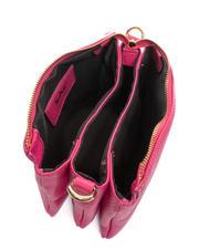 LESAC SIMONA Sac porté épaule en cuir Tris dollar fuchsia - Sacs pour Femme - 5