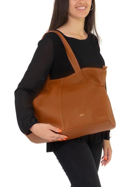 MARTINA Sac cabas en cuir Dollar cuir foncé - Sacs pour Femme