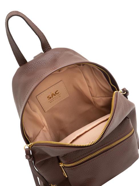 VANESSA Sac &agrave; dos en cuir Dollar moka - Sacs pour Femme