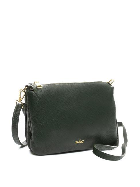 SIMONA Sac porté épaule en cuir Tris dollar vert foncé - Sacs pour Femme