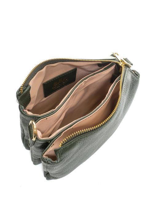 SIMONA Sac porté épaule en cuir Tris dollar vert foncé - Sacs pour Femme