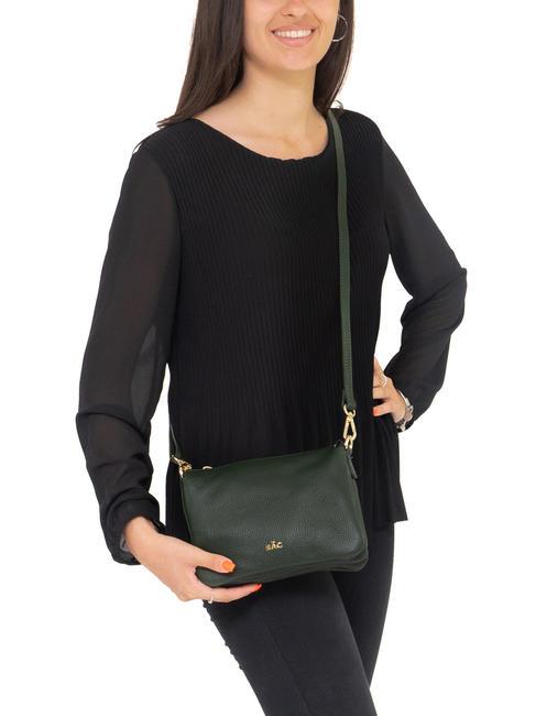 SIMONA Sac porté épaule en cuir Tris dollar vert foncé - Sacs pour Femme