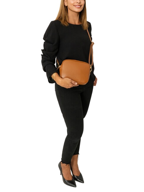 LUCIA Sac porté épaule double en cuir Dollar cuir foncé - Sacs pour Femme