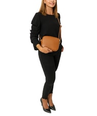 LESAC LUCIA Sac porté épaule double en cuir Dollar cuir foncé - Sacs pour Femme - 5