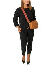 LESAC LUCIA Sac porté épaule double en cuir Dollar cuir foncé - Sacs pour Femme - 4